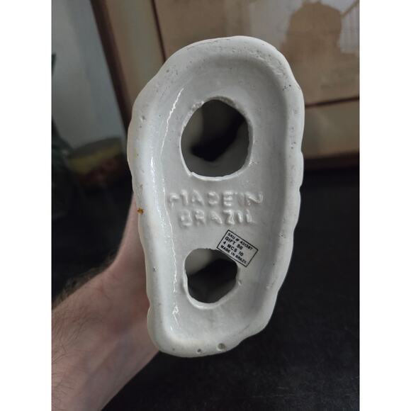 Vintage 1960s-80s Pair Brazilian Iridescent Ceramic Lions 7" Safari Decor Lustre - Picture 9 of 10